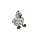 Curled Fur Fabric Grey Chicken Doorstop-