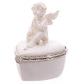 Cute Glitter Wings Heart Shaped Cherub Trinket Box-