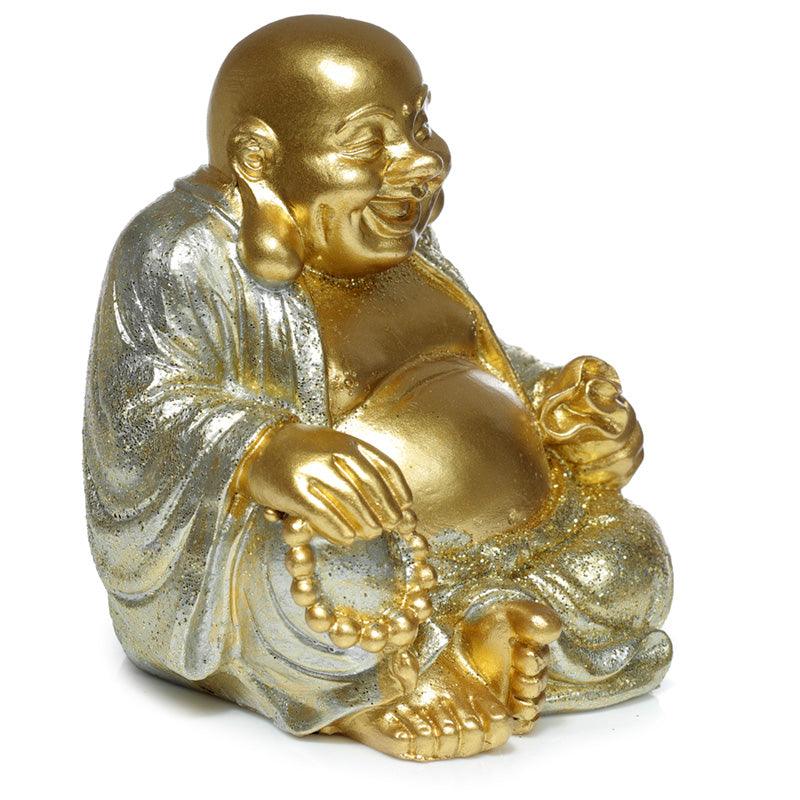 Decorative Ornament - Mini Lucky Glitter Chinese Laughing Buddha 8cm-