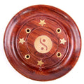 Decorative Sheesham Wood Round Yin Yang Ashcatcher - £6.0 - 