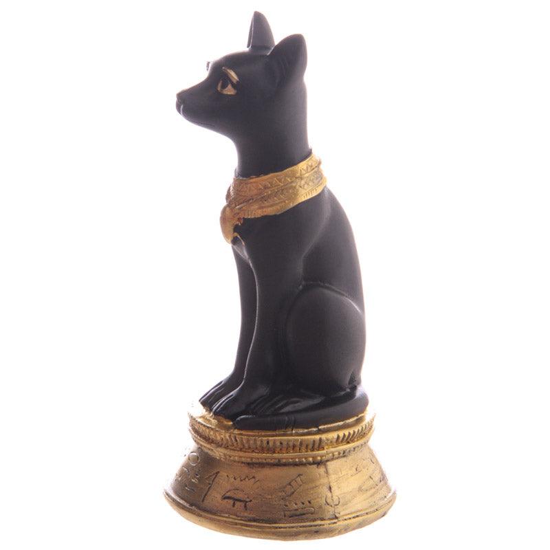 Decorative Small Black and Gold Bast Egyptian Figurine-