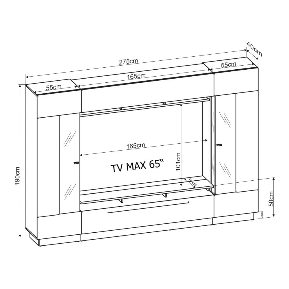 Denira VA03 Wall Entertainment Unit-Wall Unit