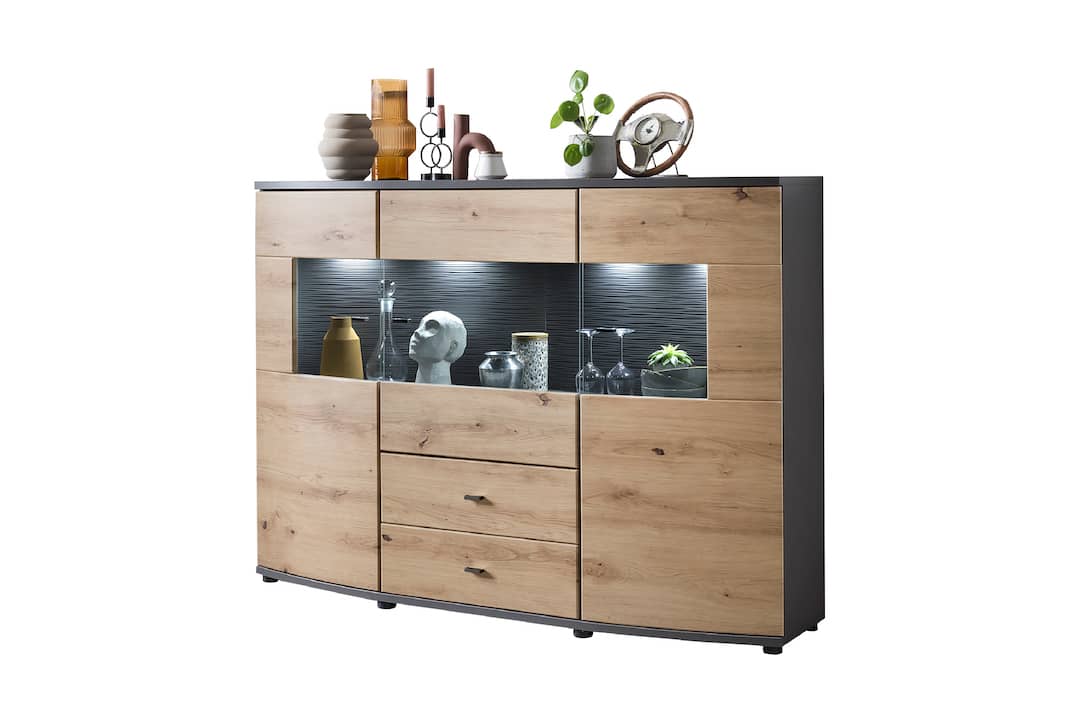 Dera 81 Sideboard Display Cabinet 160cm-Living Room Display Cabinet