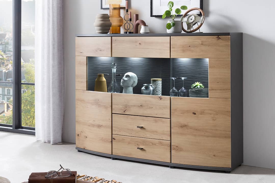 Dera 81 Sideboard Display Cabinet 160cm-Living Room Display Cabinet