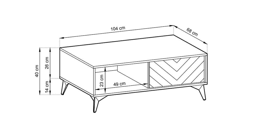 Diamond Coffee Table 104cm-Living Room TV Cabinet