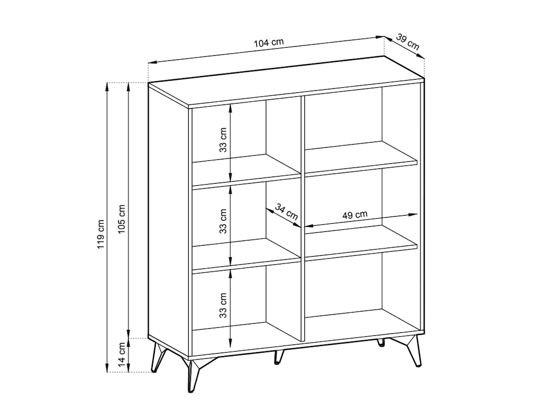 Diamond Highboard Cabinet 104cm-Living Sideboard Cabinet
