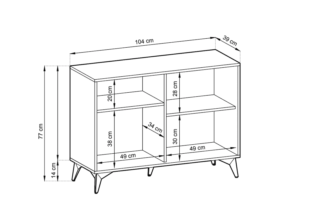 Diamond Sideboard Cabinet 104cm-Living Sideboard Cabinet