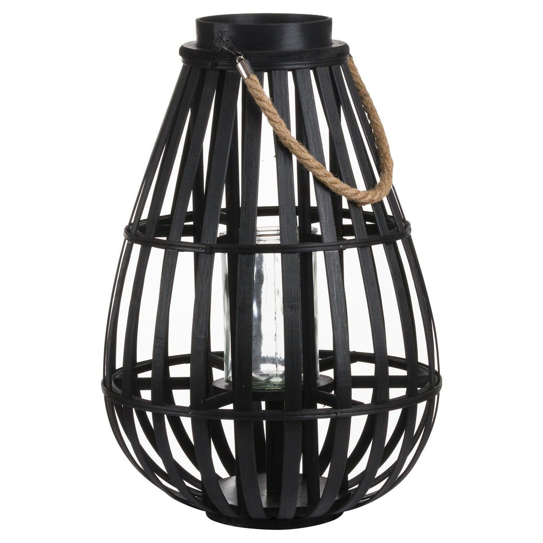 Domed Wicker Lantern With Rope Detail - £54.95 - Lighting > Lanterns 