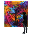 Double Cotton Bedspread + Wall Hanging - Winter Tree-