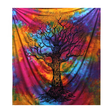 Double Cotton Bedspread + Wall Hanging - Winter Tree - £37.0 - 