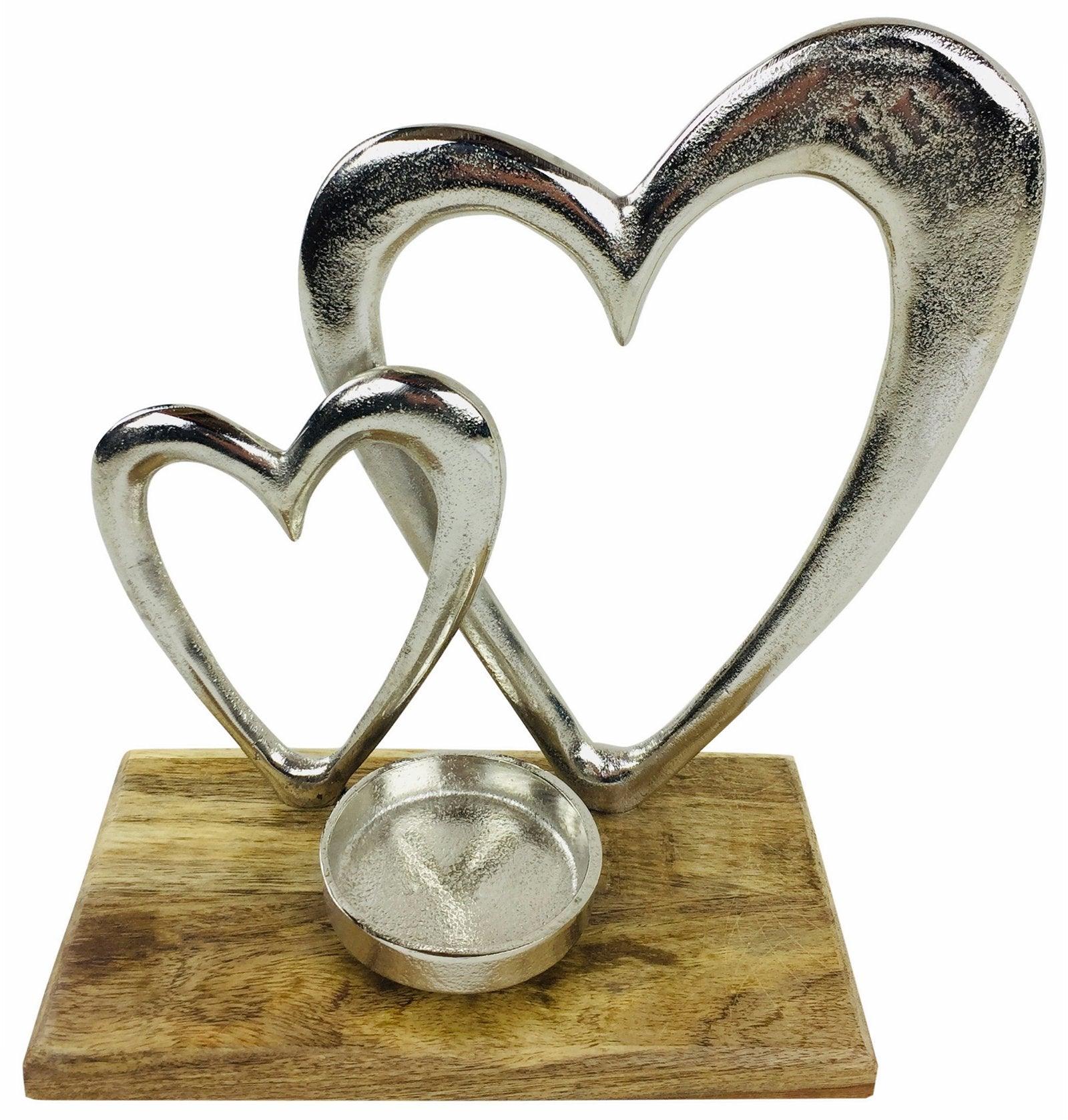 Double Heart Tealight Holder-Tealight Holders