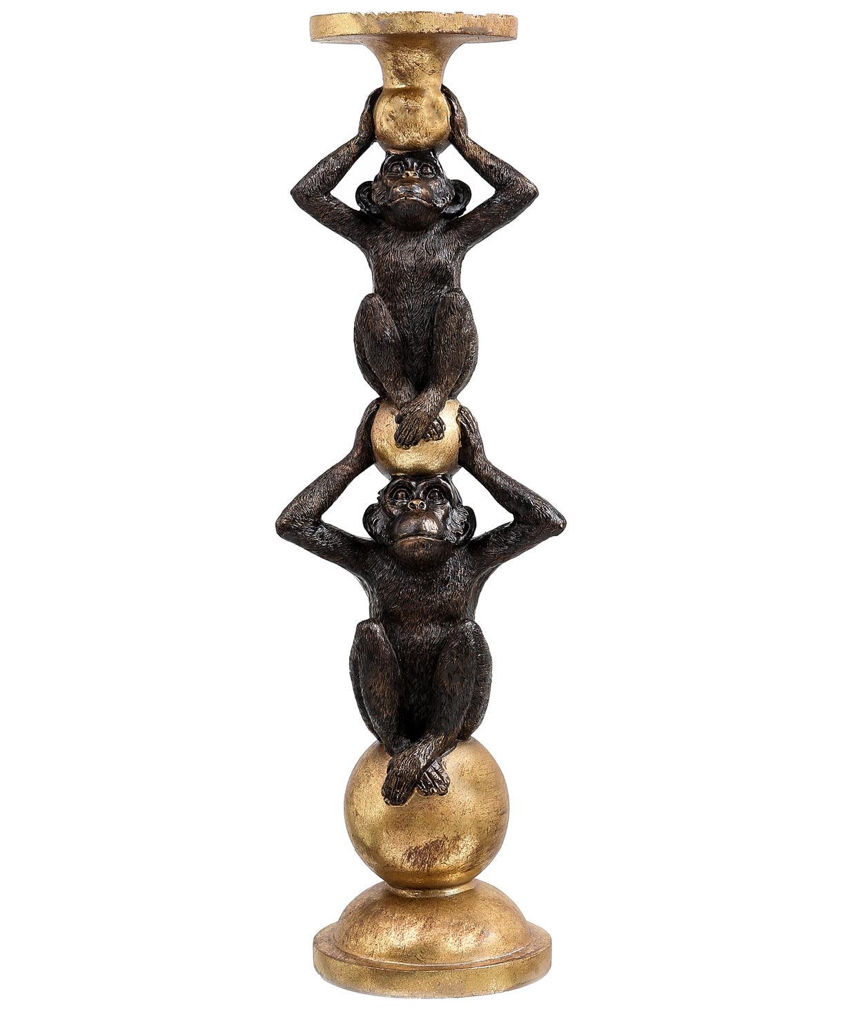 Double Monkey Candle Holder - £49.95 - Gifts & Accessories > Candle Holders 