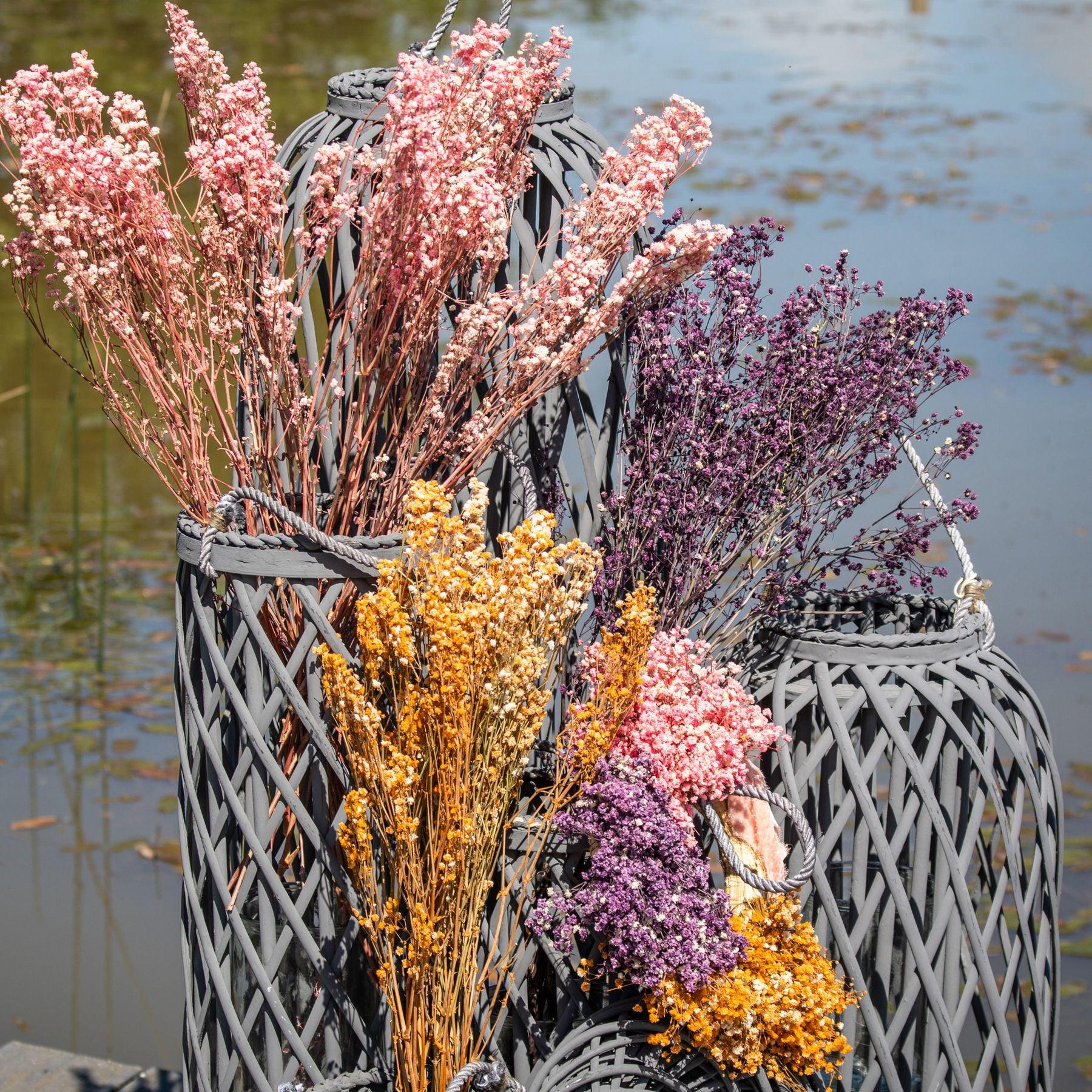 Dried Orange Babys Breath Bunch-Artificial Flowers