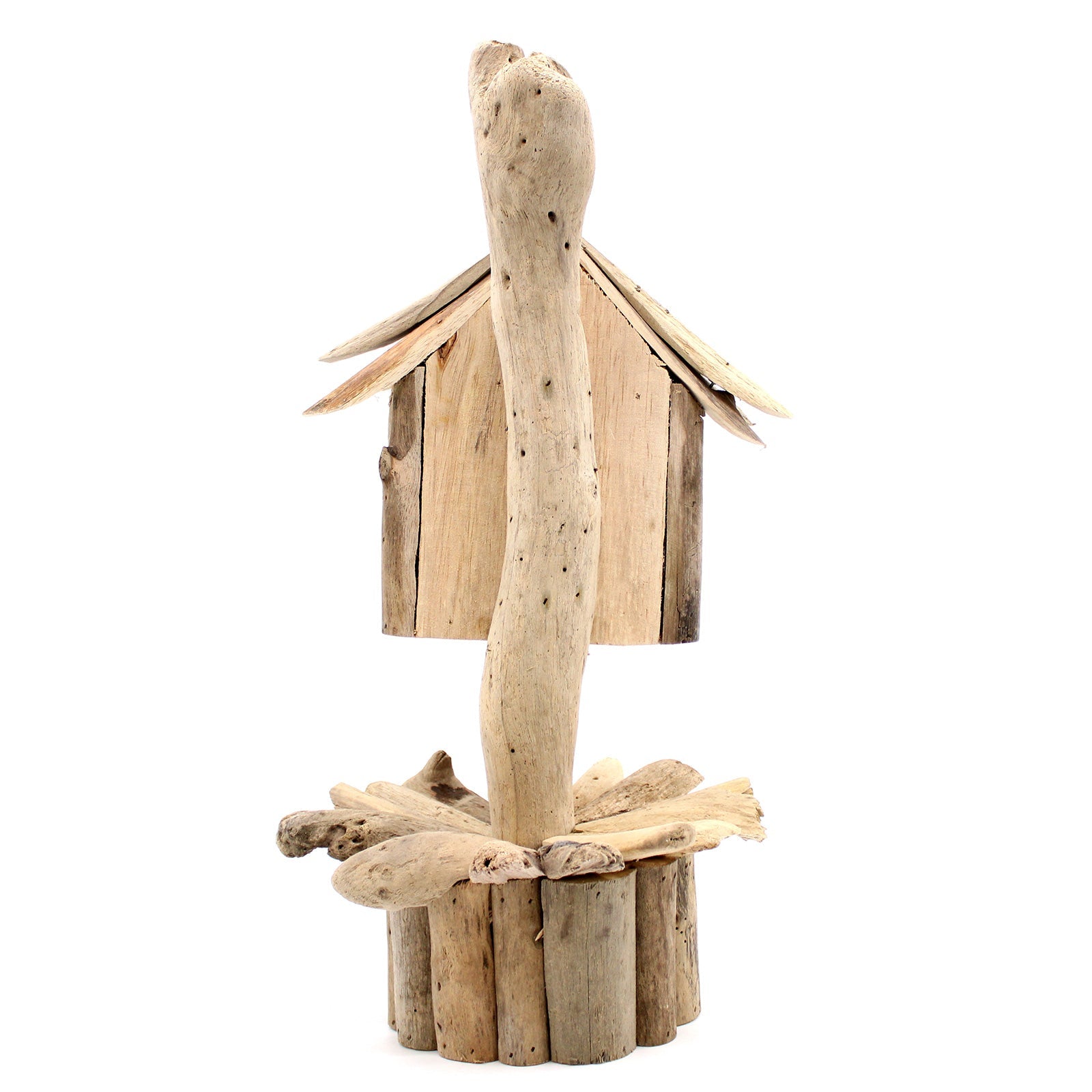 Driftwood Birdbox - On Stand-