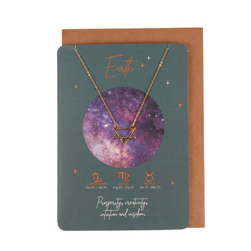 Earth Element Zodiac Necklace Card - £12.99 - Jewellery 