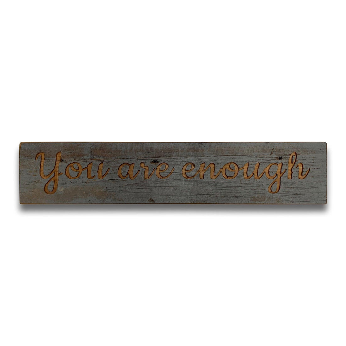 Enough Grey Wash Wooden Message Plaque - £36.95 - Wall Plaques > Wall Plaques > Quotations 