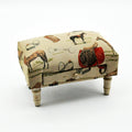 Equestrian Fabric Footstool with Drawer-