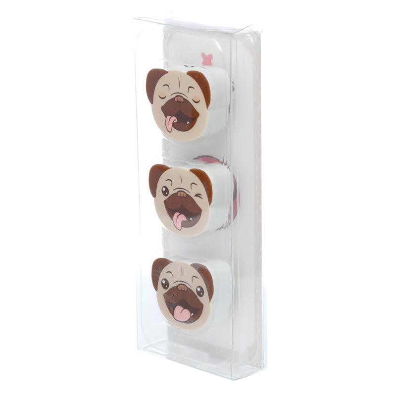 Eraser 3 Piece Set - Mopps Pug-