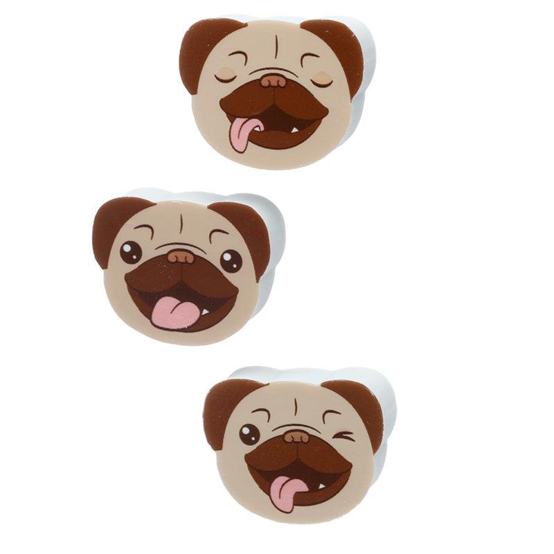 Eraser 3 Piece Set - Mopps Pug - £6.0 - 