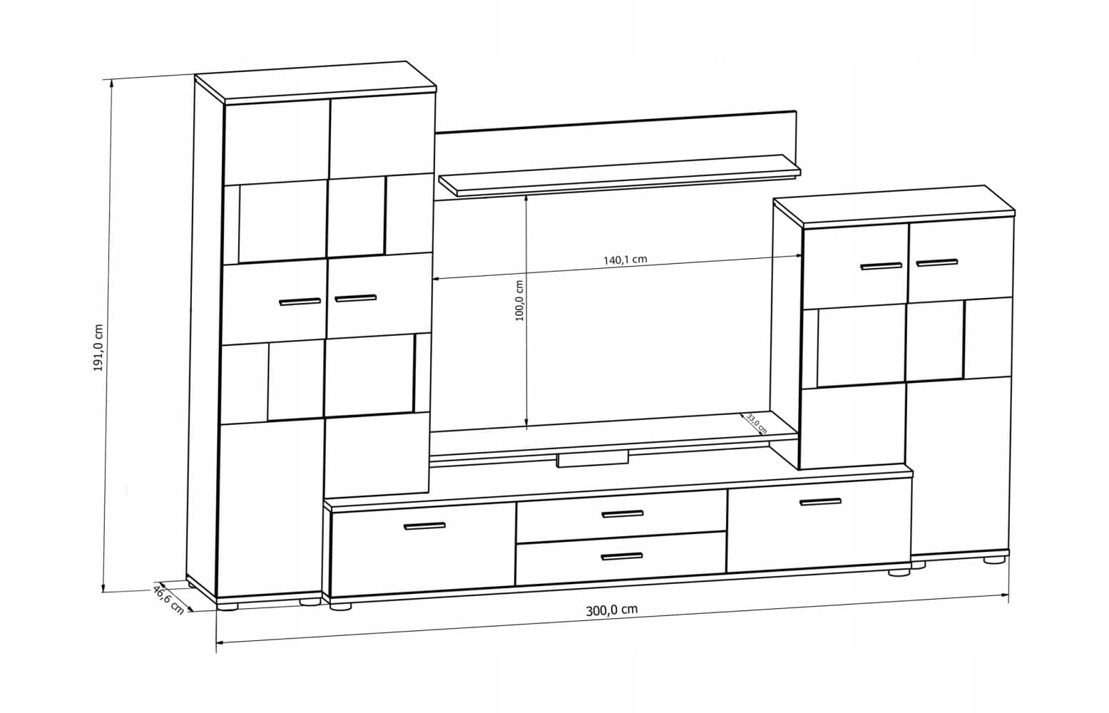 Esprit VA01 Entertainment Unit-Wall Unit