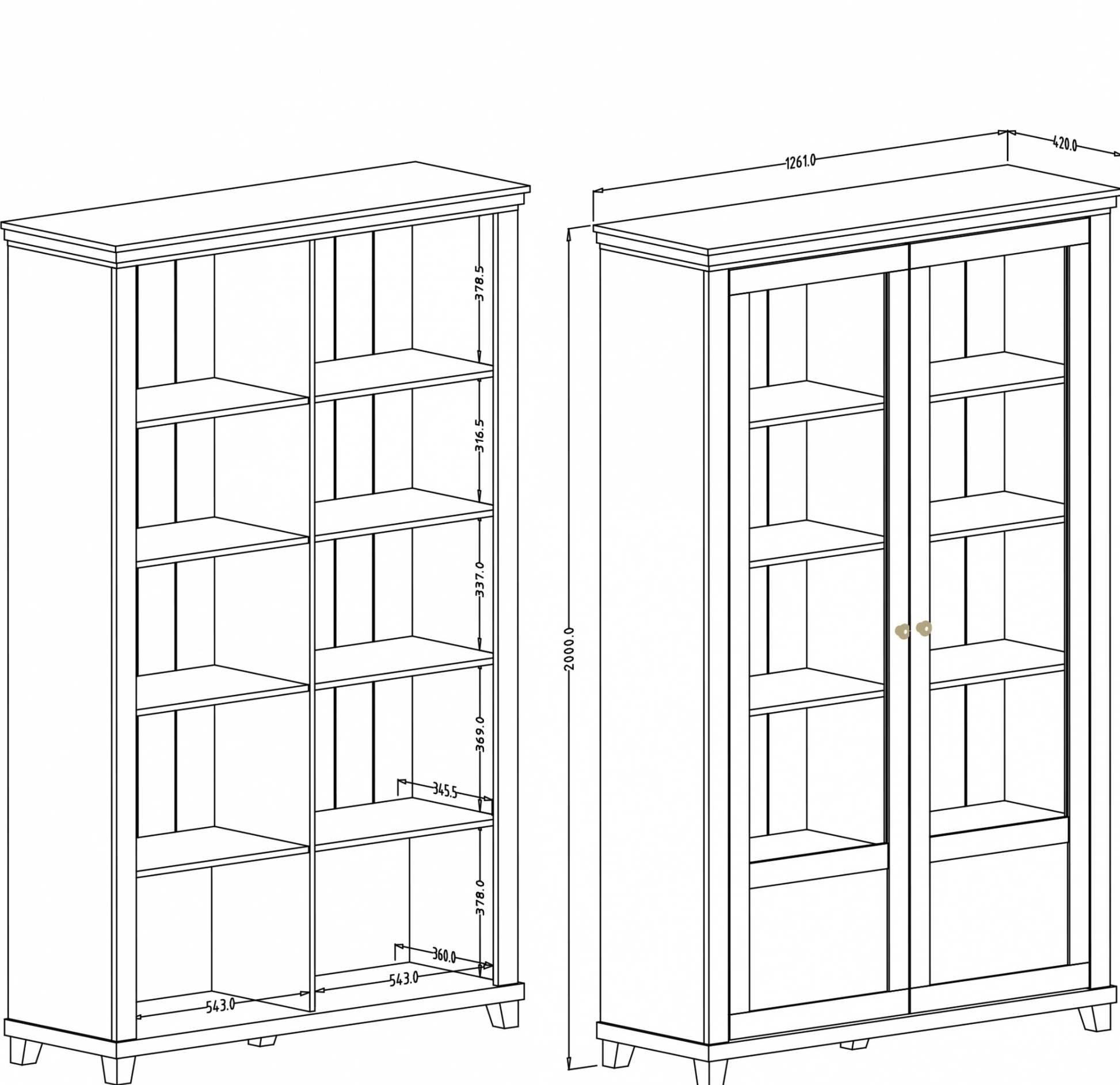 Evora 13 Display Cabinet-Living Room Display Cabinet