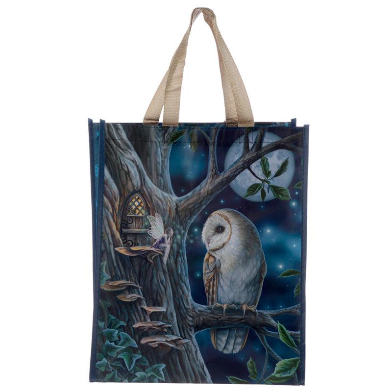 Fairy Tales Owl and Fairy Lisa Parker Reusable Shopping Bag-