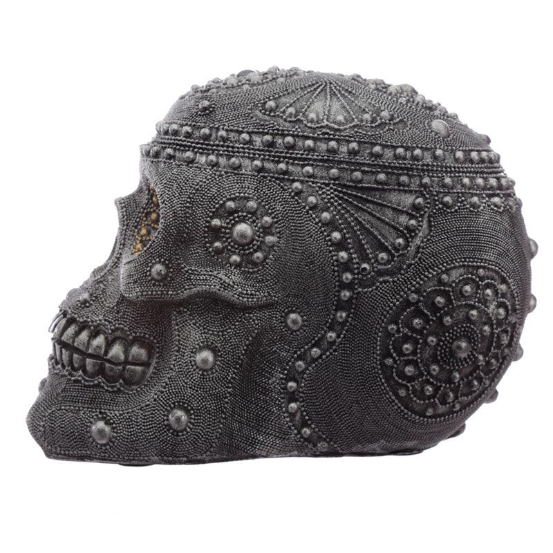Fantasy Beaded Large Skull Ornament-