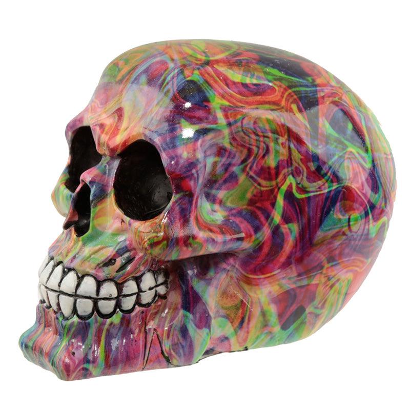 Fantasy Rainbow Marble Skull Ornament - £17.49 - 