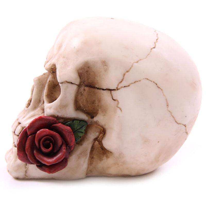 Fantasy Skull Head with Roses Ornament-