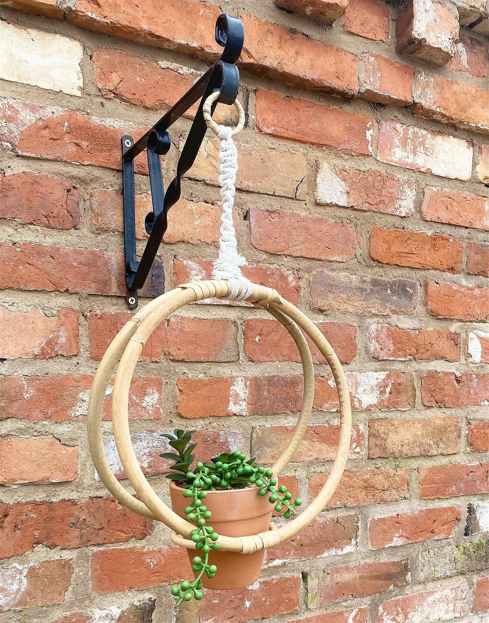 Faux Succulent In Bamboo Hanger-