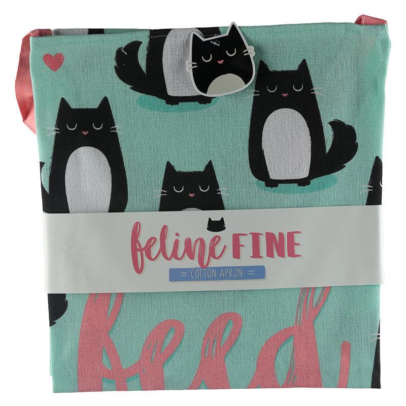 Feed Me Meow Feline Fine Cat Poly Cotton Apron - £8.99 - 