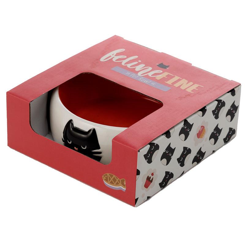 Feline Fine Cat Ceramic Pink Pet Food/Water Bowl-