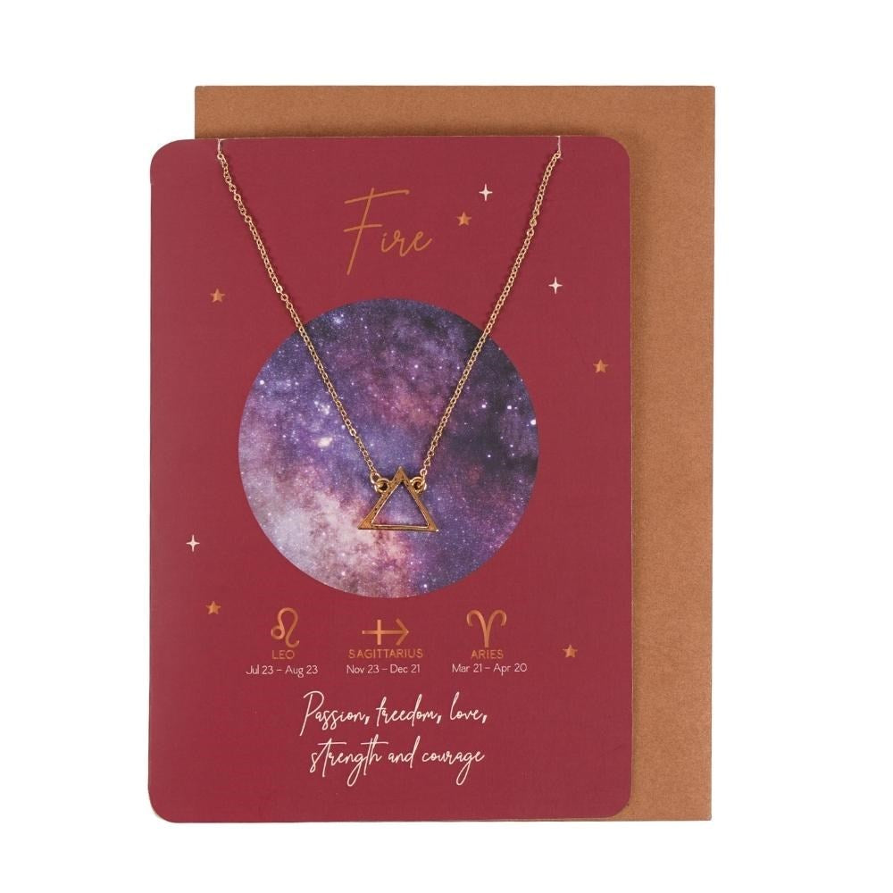 Fire Element Zodiac Necklace Card - £12.99 - Jewellery 