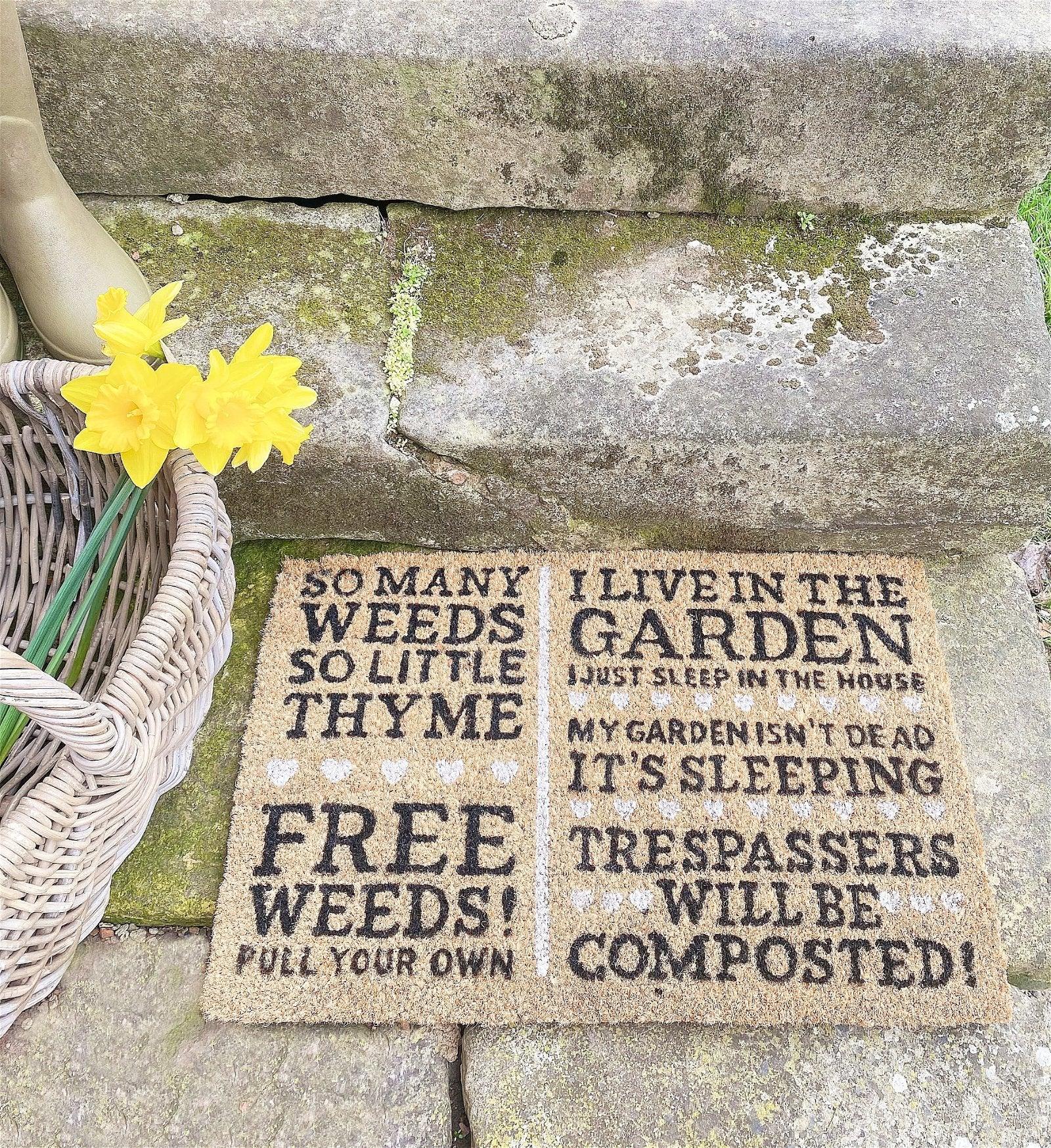 Free Weeds Potting Shed Doormat-