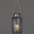 Frosted Grey Glass Lantern with Rope Detail and LED-Lighting > Lanterns > Starry Skies