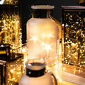 Frosted Grey Glass Lantern with Rope Detail and LED-Lighting > Lanterns > Starry Skies