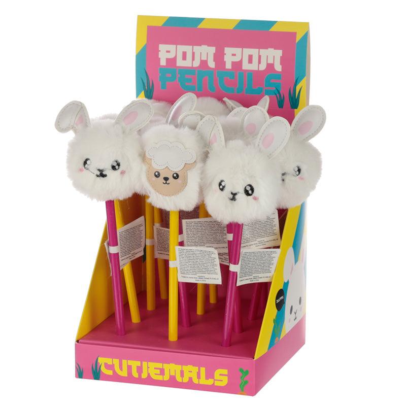 Fun Adoramals Sheep and Bunny Rabbit Pom Pom Pencil with Topper - £6.0 - 