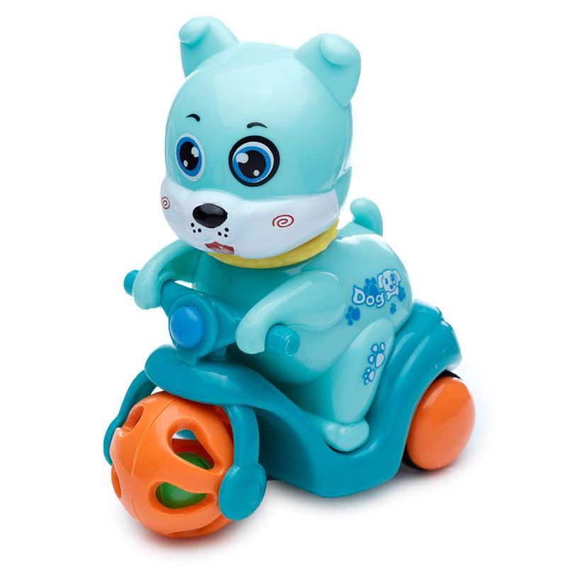 Fun Kids Friction Action Toy - Cute Dog on Scooter-