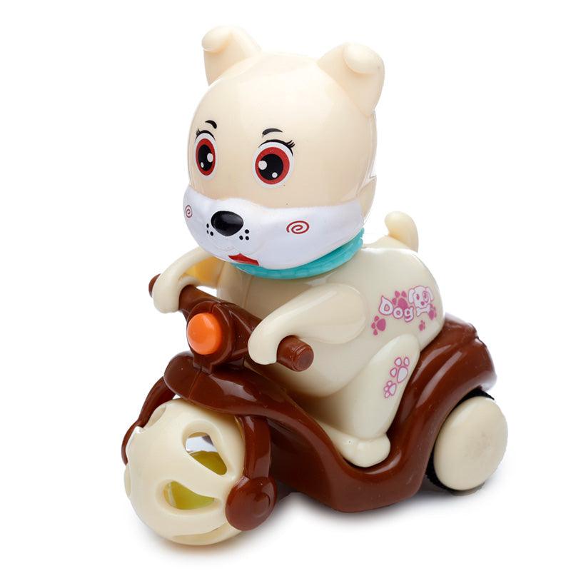 Fun Kids Friction Action Toy - Cute Dog on Scooter-