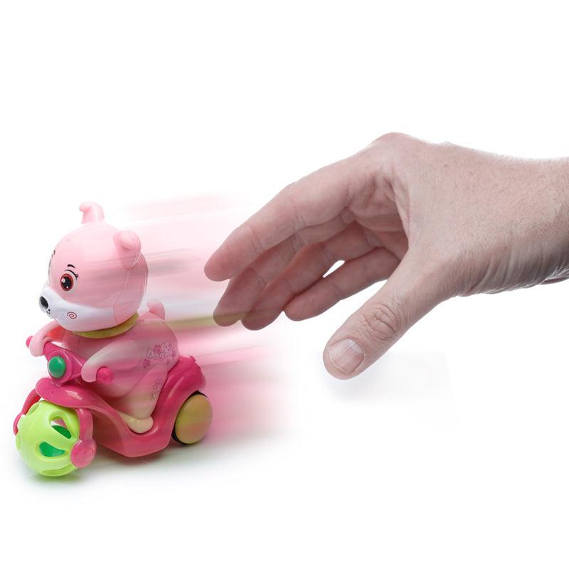 Fun Kids Friction Action Toy - Cute Dog on Scooter-