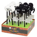 Fun Skull and Spider Pom Pom Pencil with Topper-
