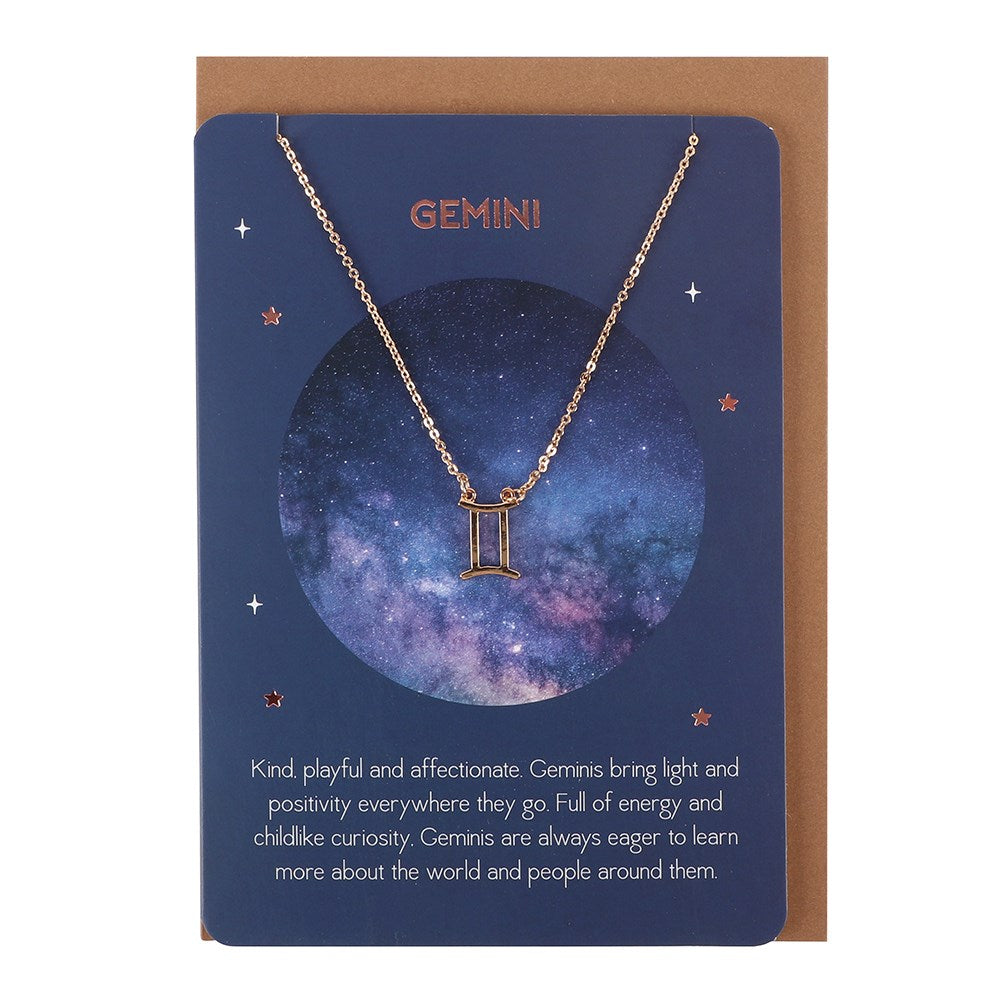 Gemini Zodiac Necklace Card - £12.99 - Jewellery 