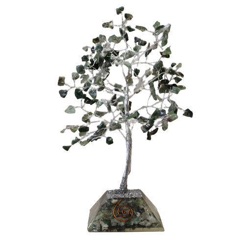 Gemstone Tree with Organite Base - 160 Stone - Moss Agate-