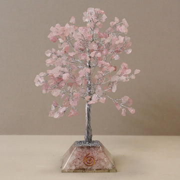 Gemstone Tree with Organite Base - 320 Stone - Rose Quartz - £47.0 - 