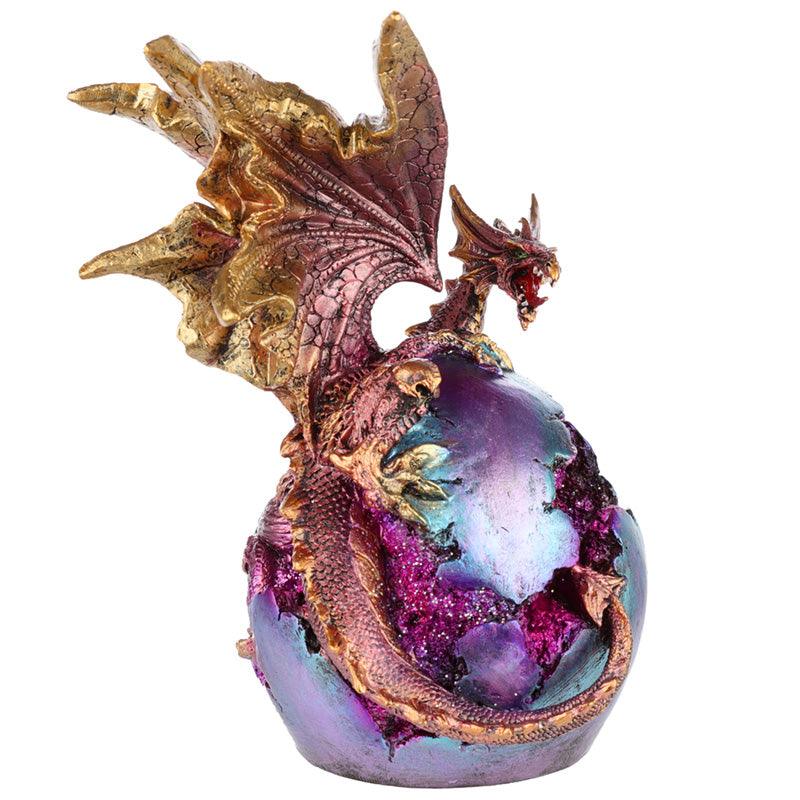 Geode Fire Egg LED Dark Legends Dragon Figurine - £35.49 - 