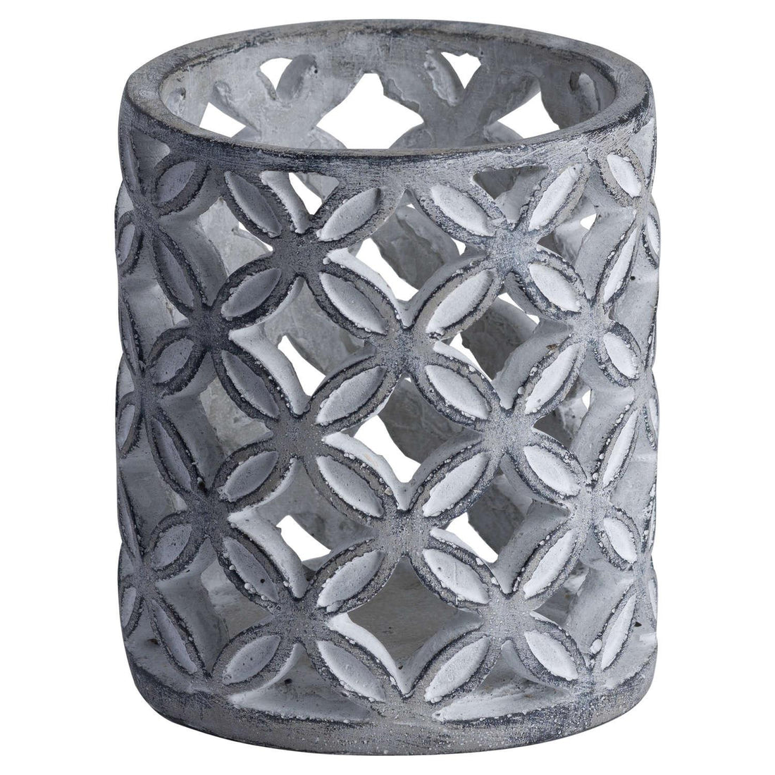 Geometric Stone Candle Hurricane - £39.95 - Gifts & Accessories > Candle Holders > Candle Holders 