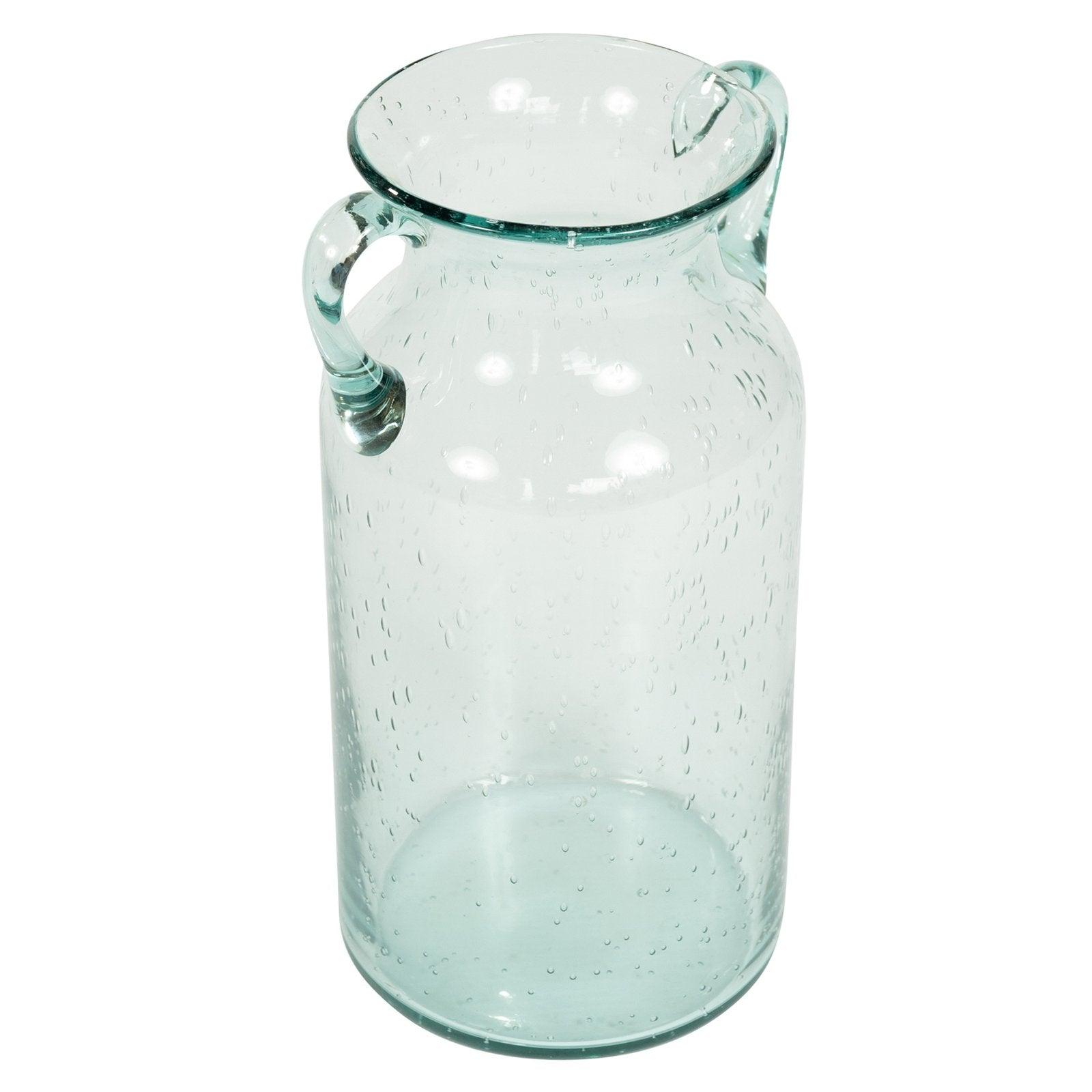 Glass Flower Vase with Handles Daisy Bubble Design 25cm-Vases