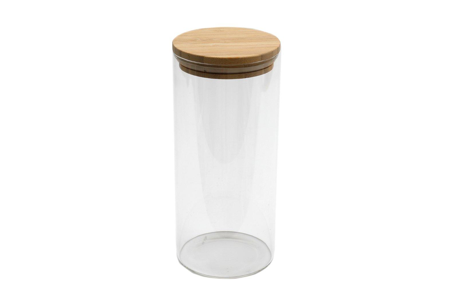 Glass Jar With Bamboo Lid 21cm-
