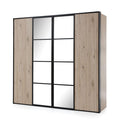 Glass Loft 4 Door Wardrobe 214cm - £1042.2 - Hinged Door Wardrobe 