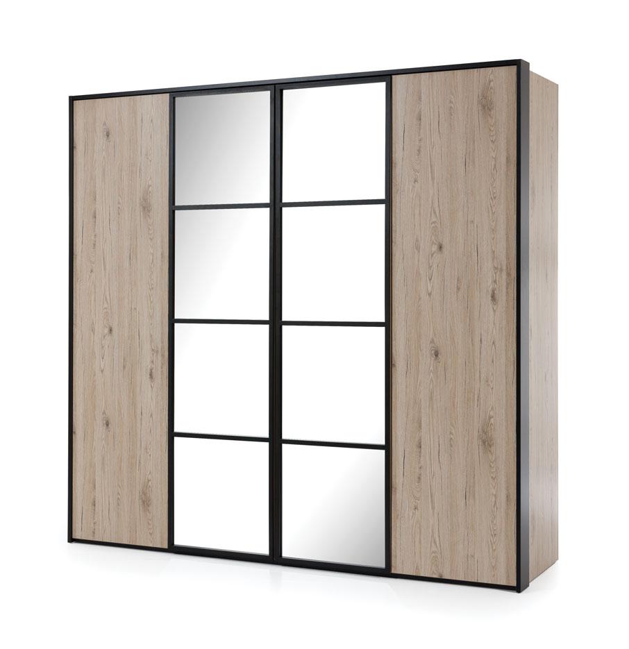 Glass Loft 4 Door Wardrobe 214cm - £1042.2 - Hinged Door Wardrobe 